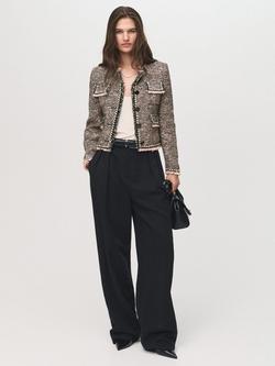 Mango Pinky Tweed Jacket, Black - view 2, Black