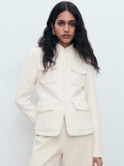 Mango Vera Boucle Jacket, White, White
