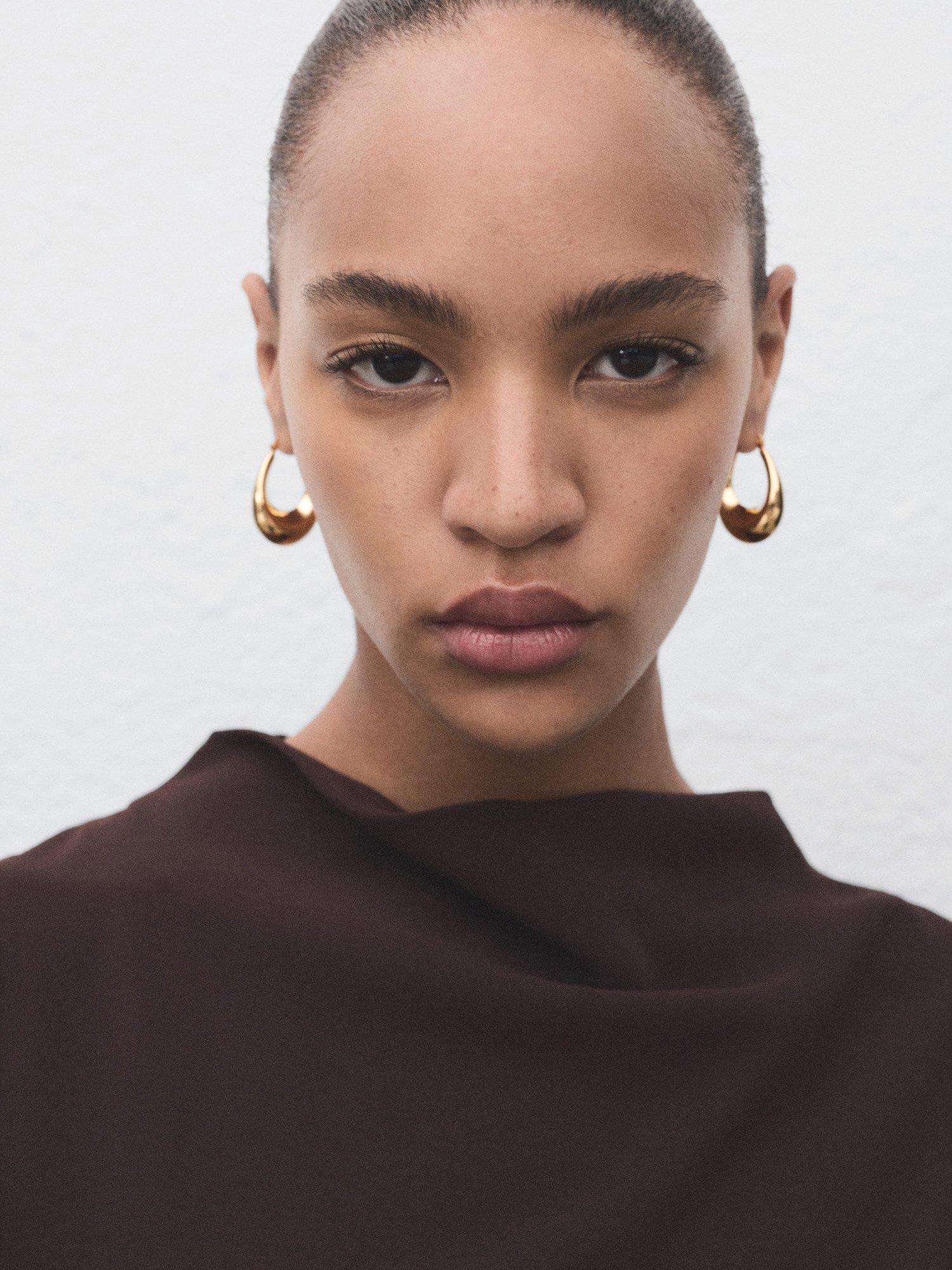 Product image 6 of 8, which shows Mango Carlota Drape Mini Dress, Dark Brown, 8