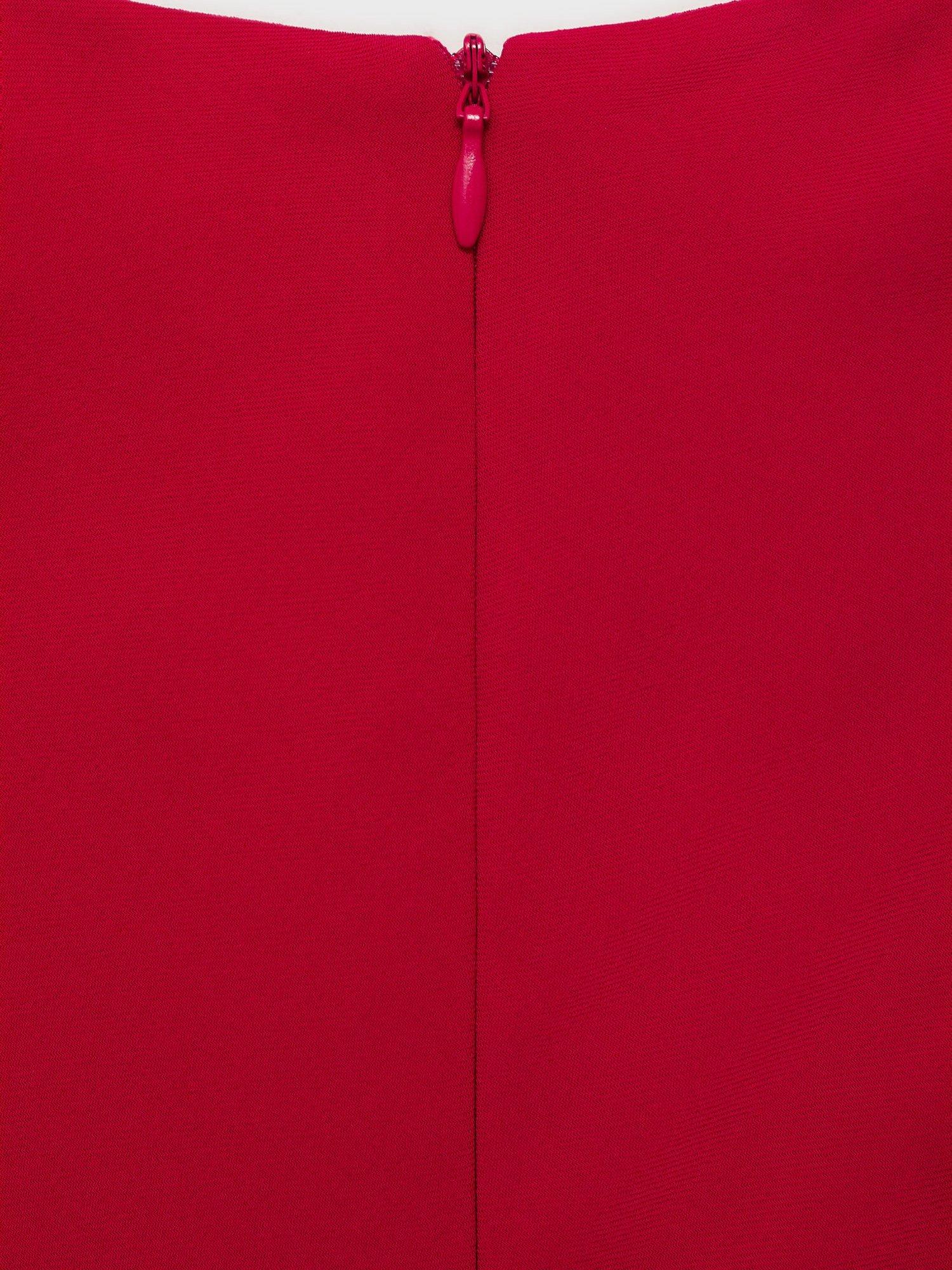 Product image 5 of 9, which shows Mango Edgar Sleeveless Ruched Dress, Red, 10