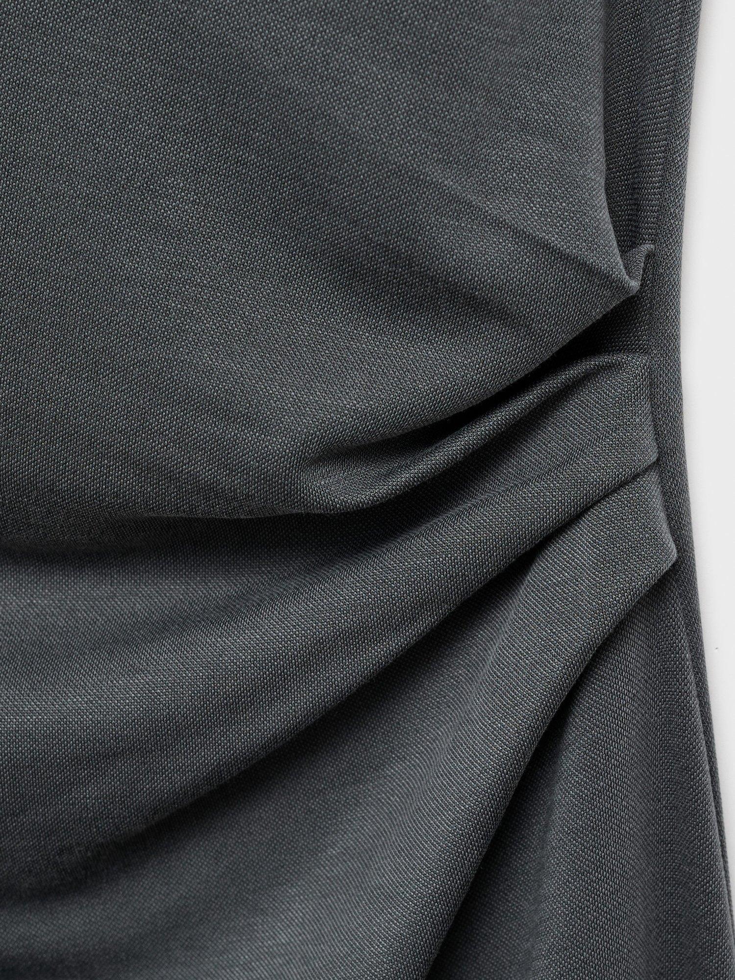 Product image 6 of 6, which shows Mango Cupo Drape Sleeveless Dress, Charcoal, 10