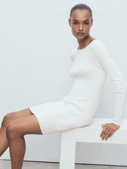 Mango Dover Open Back Mini Dress, Natural White - view 2, Natural White