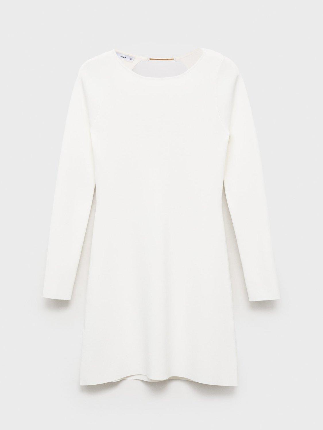 Product image 3 of 7, which shows Mango Dover Open Back Mini Dress, Natural White, 10