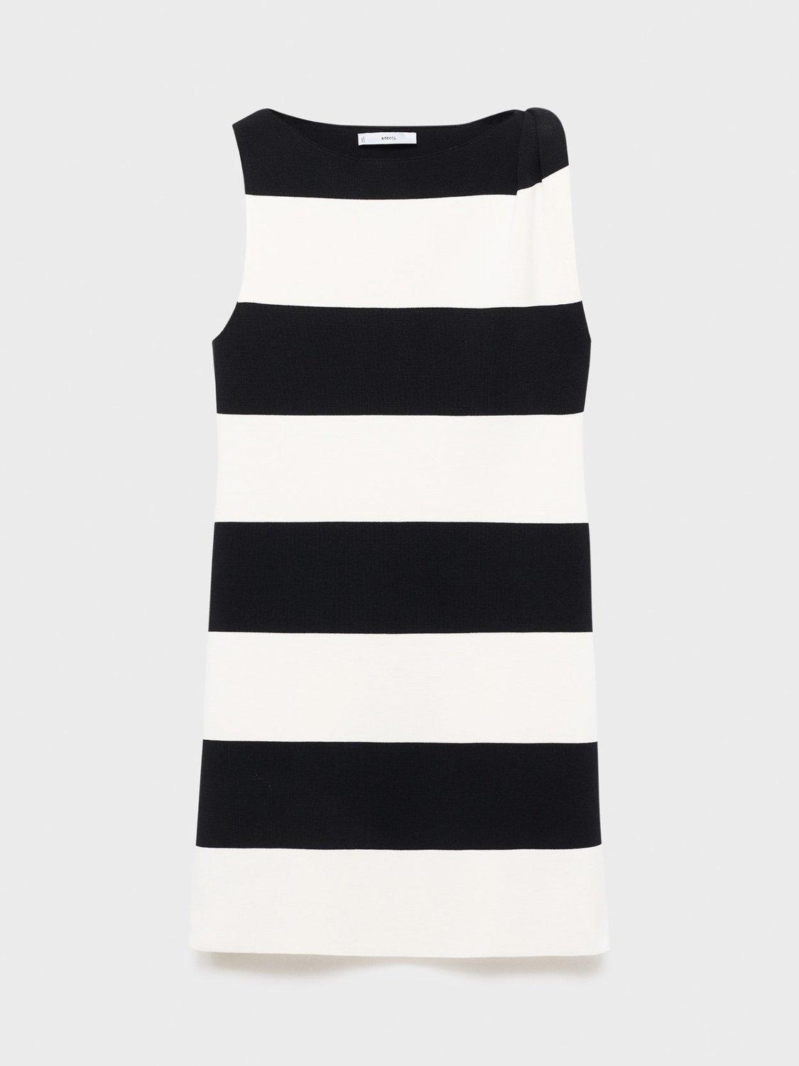 Product image 1 of 3, which shows Mango Jane Stripe Mini Dress, Natural White, 10