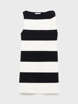 Mango Jane Stripe Mini Dress, Natural White, Natural White