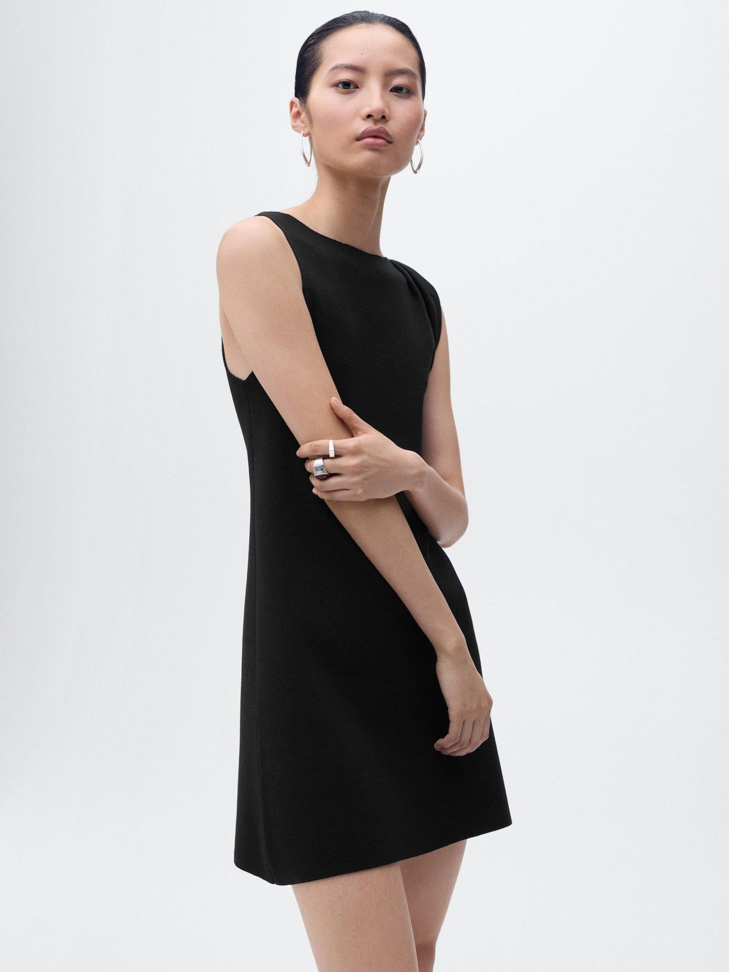 Product image 1 of 7, which shows Mango Jane Asymmetric Sleeveless Knit Maxi Dress, Black, 10