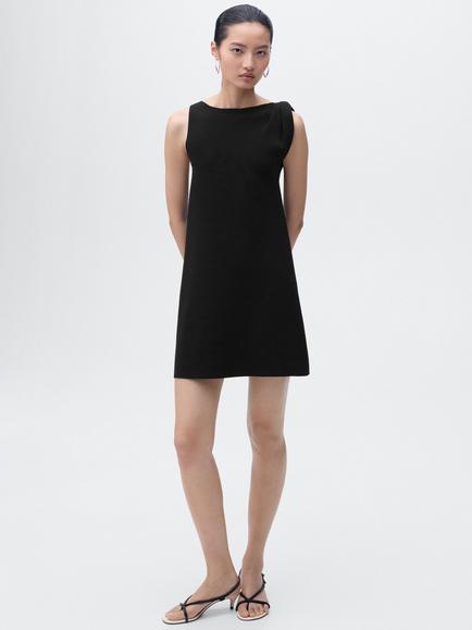 Mango Jane Asymmetric Sleeveless Knit Mini Dress - view 2, Black