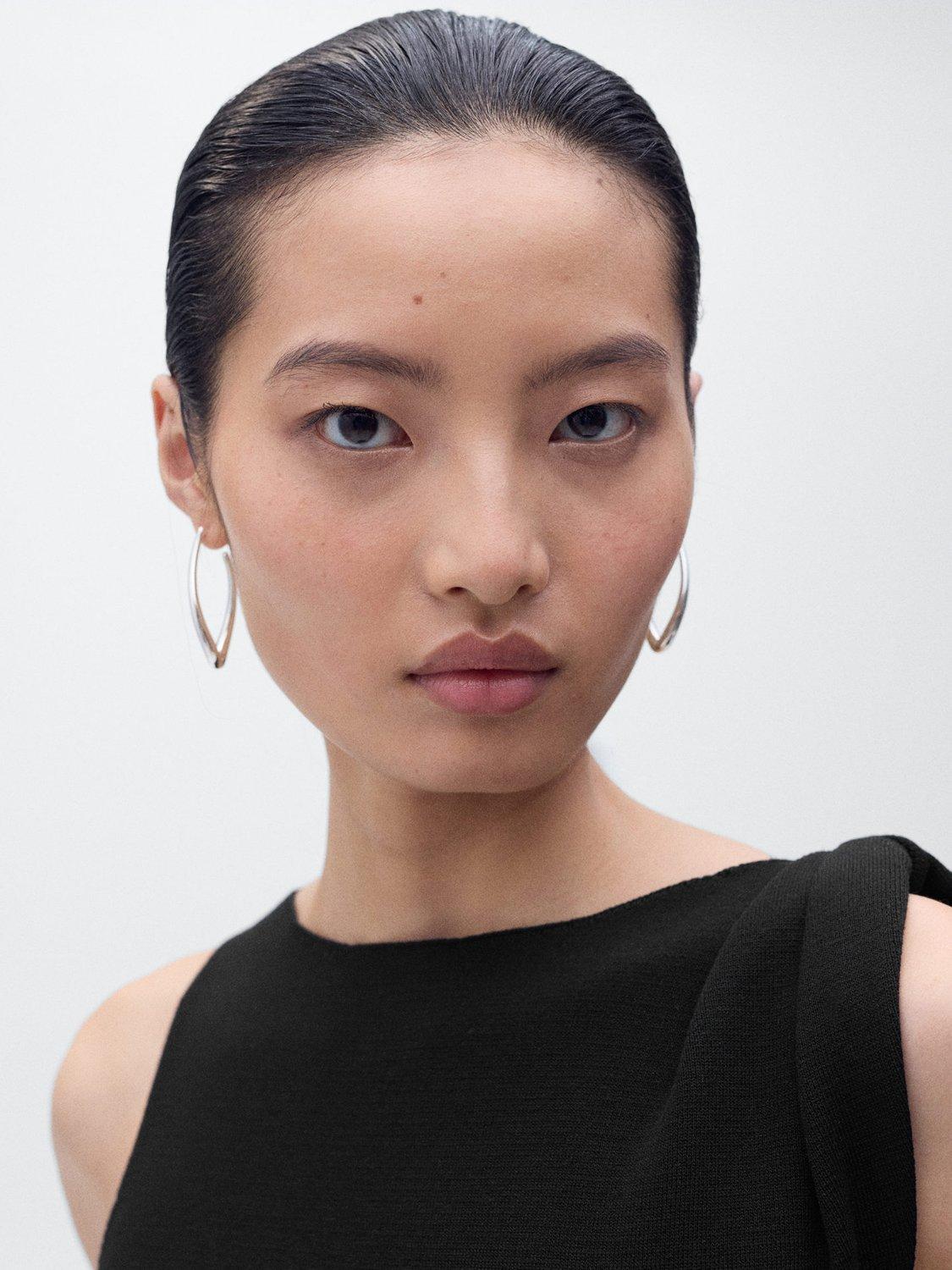 Product image 6 of 7, which shows Mango Jane Asymmetric Sleeveless Knit Maxi Dress, Black, 10