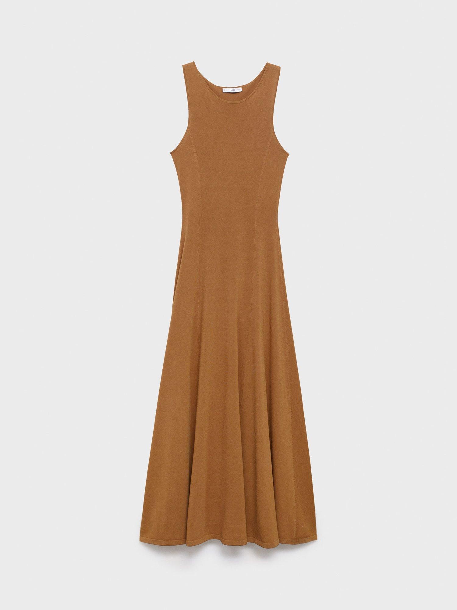 Product image 3 of 8, which shows Mango Guksu Knit Maxi Dress, Medium Brown, 6