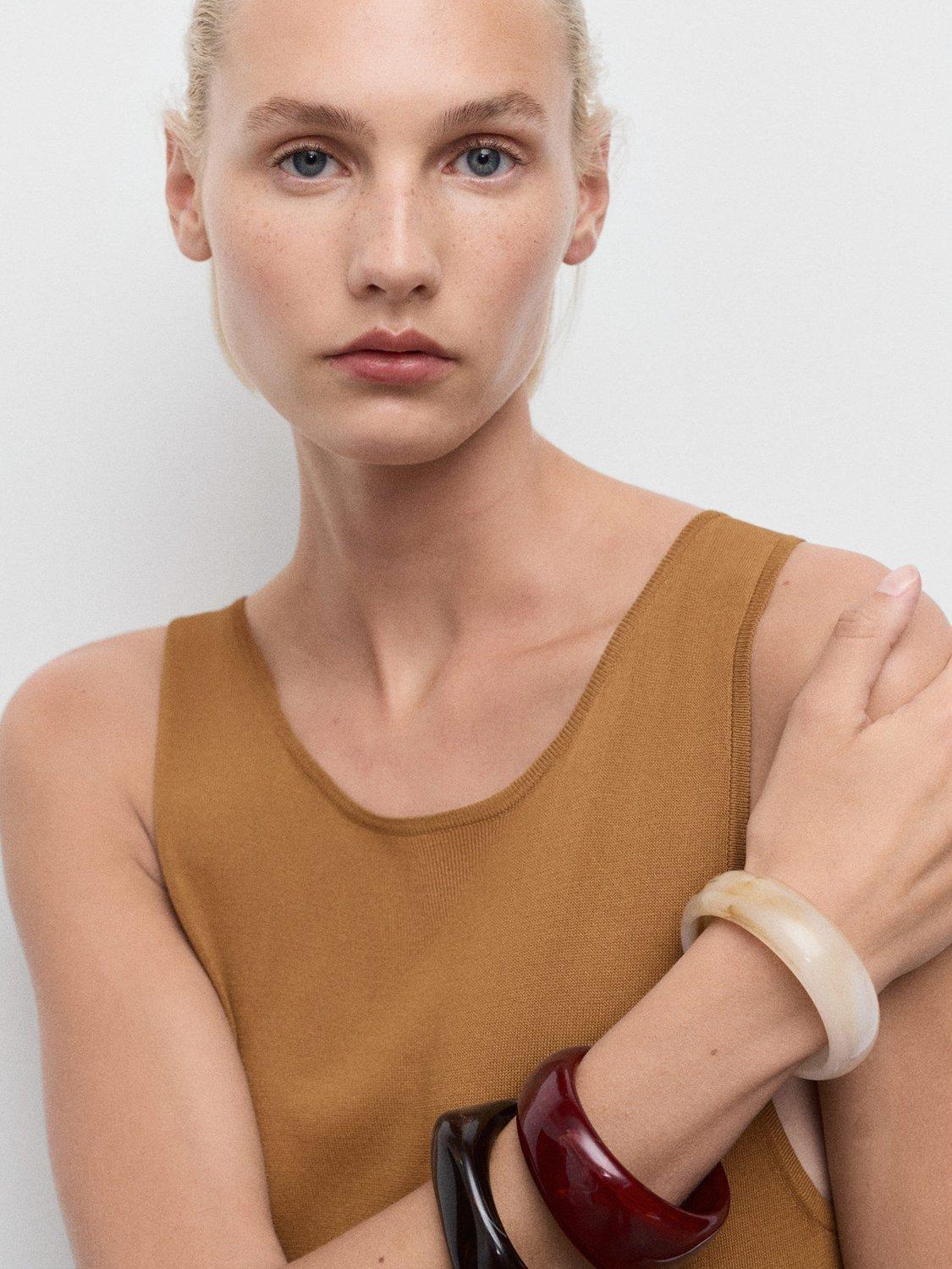 Product image 7 of 8, which shows Mango Guksu Knit Maxi Dress, Medium Brown, 6