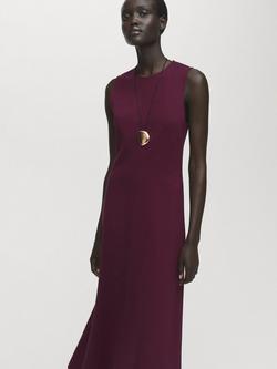 Mango Letizia Sleeveless Dress, Dark Red, Dark Red