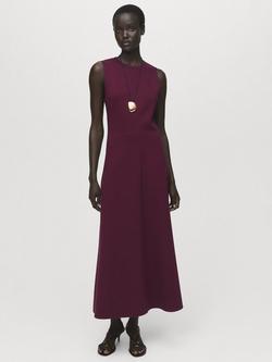 Mango Letizia Sleeveless Dress, Dark Red - view 2, Dark Red