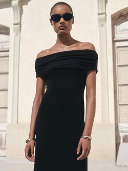 Mango Lola Bardot Maxi Dress, Black, Black