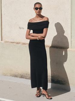 Mango Lola Bardot Maxi Dress, Black - view 2, Black