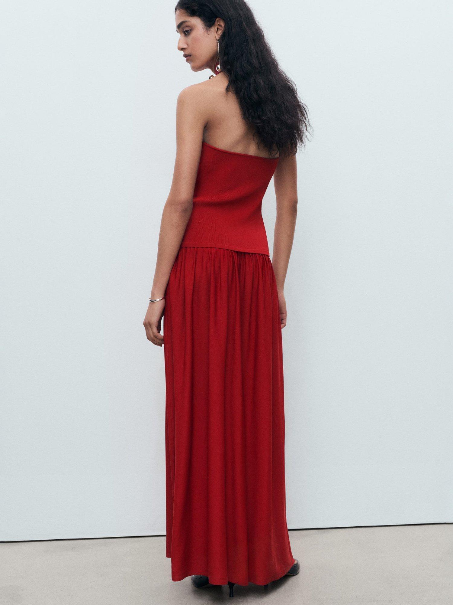Product image 4 of 7, which shows Mango Marti Sleeveless Maxi Dress, Red, 10