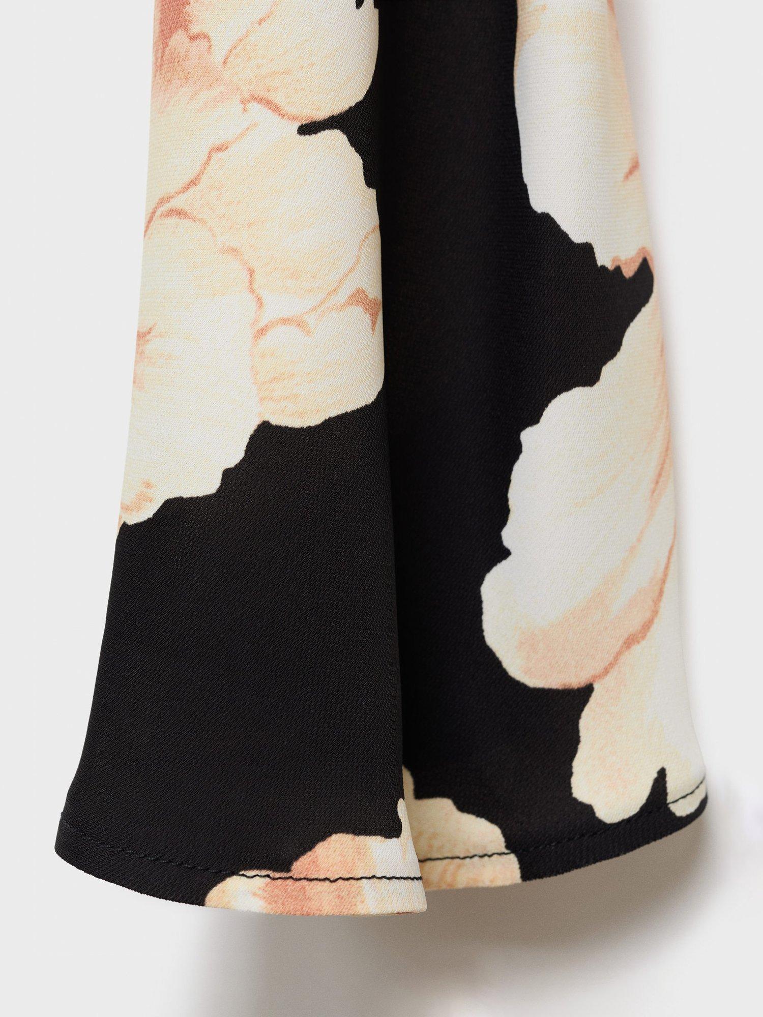 Product image 5 of 7, which shows Mango Saltin Floral Mini Dress, Black, 10
