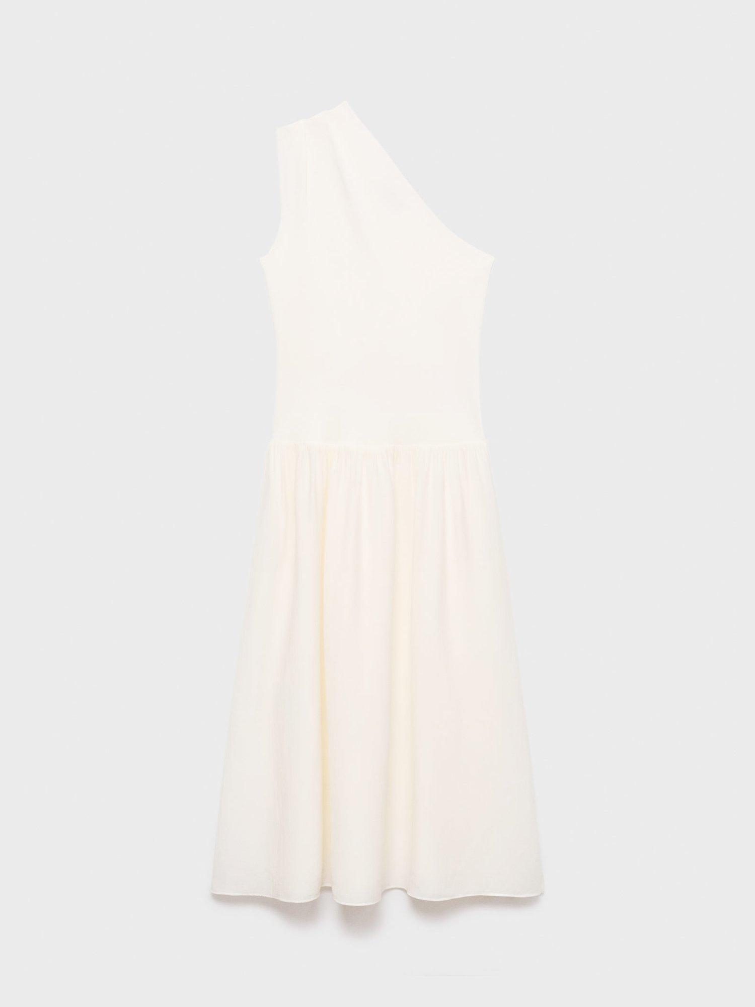 Product image 3 of 8, which shows Mango Sandalo One Shoulder Maxi Dress, Natural White, 10