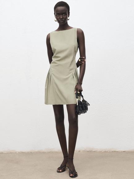 Mango Sea Mini Dress, Beige - view 2, Beige