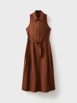 Mango Show Sleeveless Shirt Dress, Brown