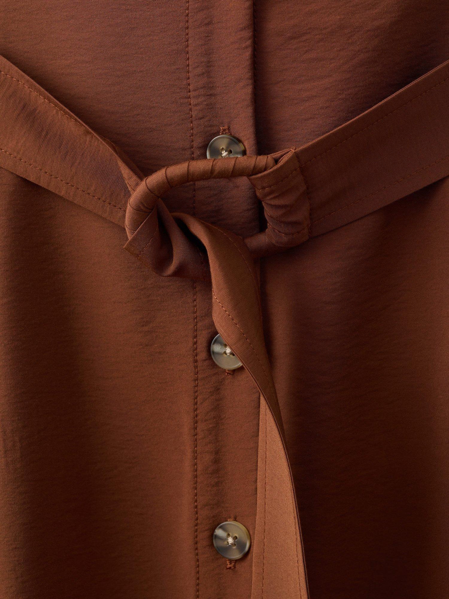Product image 2 of 3, which shows Mango Show Sleeveless Shirt Dress, Brown, 10