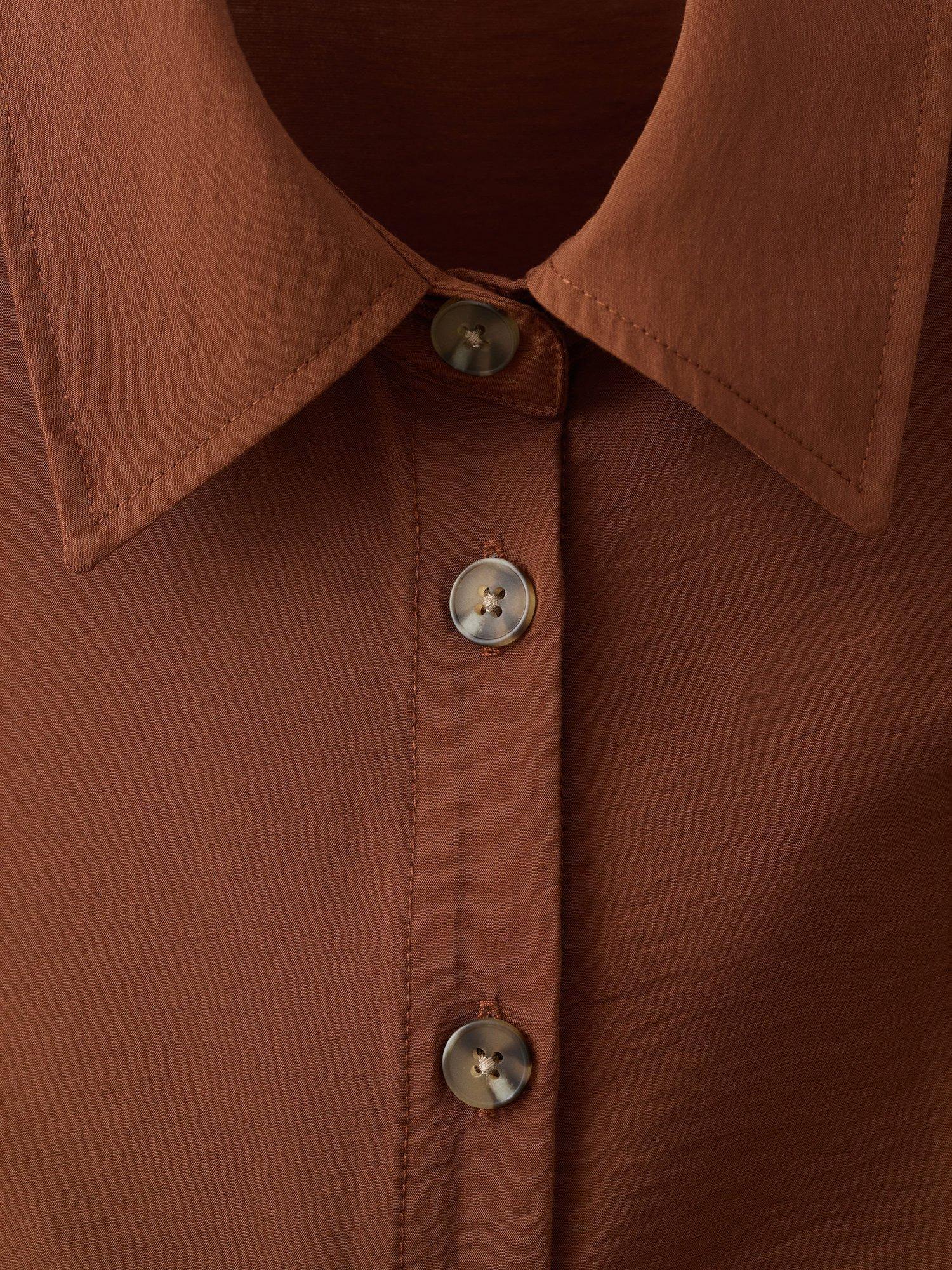 Product image 3 of 3, which shows Mango Show Sleeveless Shirt Dress, Brown, 10