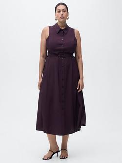 Mango Show Sleeveless Shirt Dress, Medium Purple