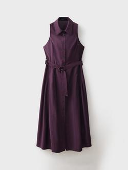 Mango Show Sleeveless Shirt Dress - view 2, Medium Purple
