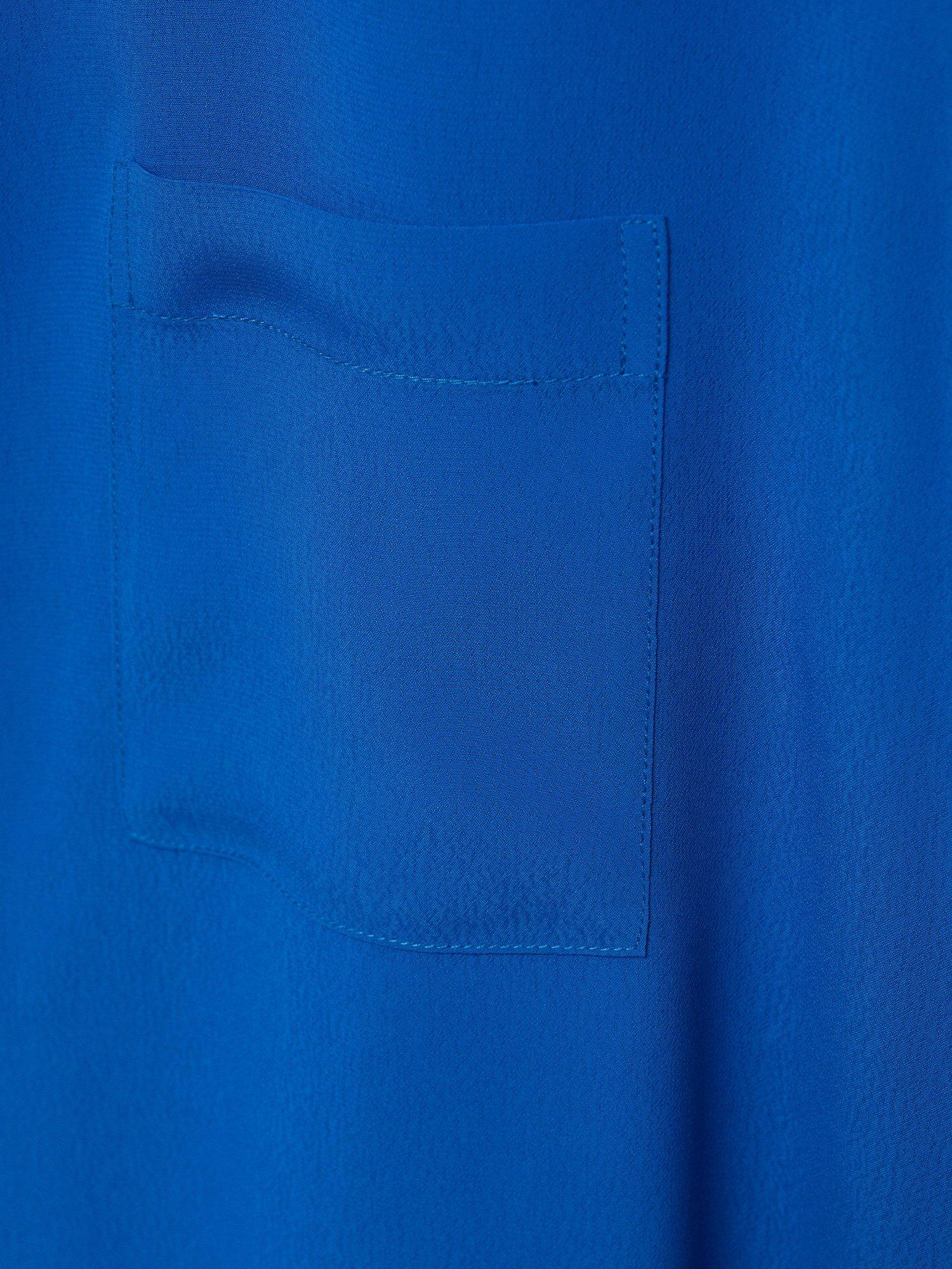 Product image 5 of 8, which shows Mango Moss Fluid Short Sleeve Shirt, Medium Blue, 10