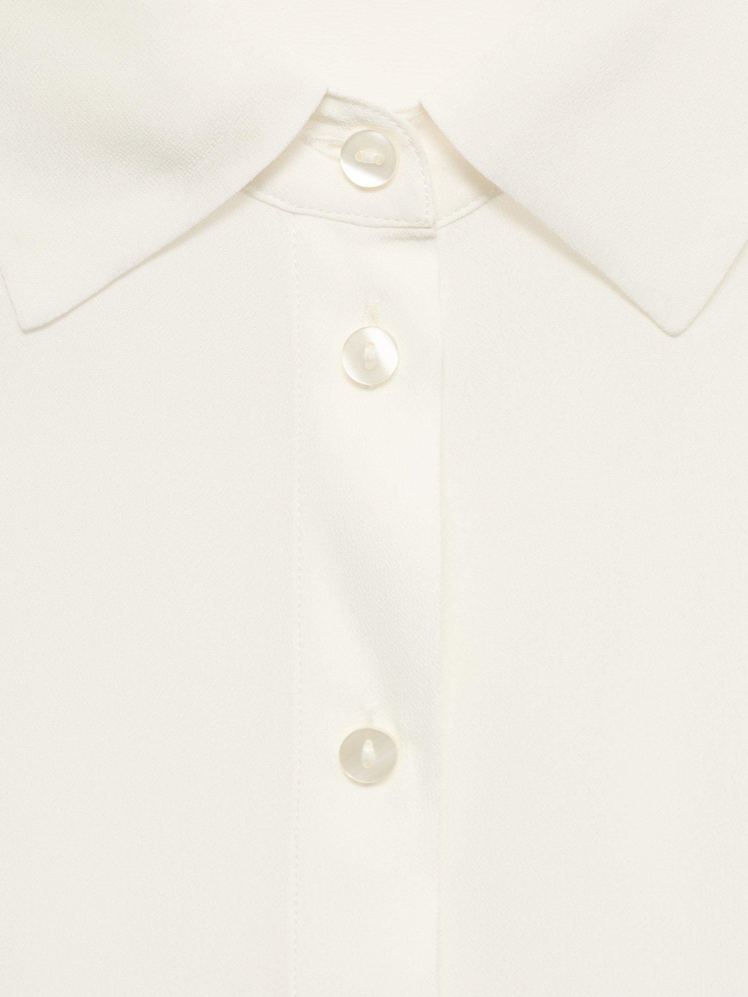 Product image 8 of 8, which shows Mango Moss Fluid Short Sleeve Shirt, Natural White, 4