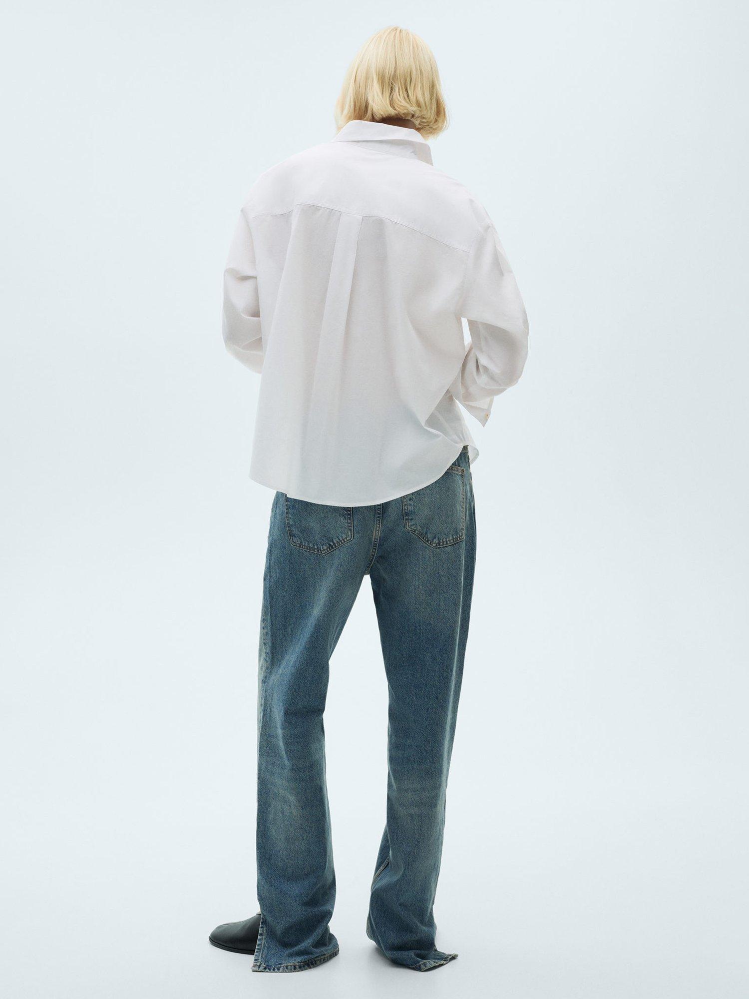 Product image 4 of 7, which shows Mango Nia Decorative Button Shirt, Natural White, 10