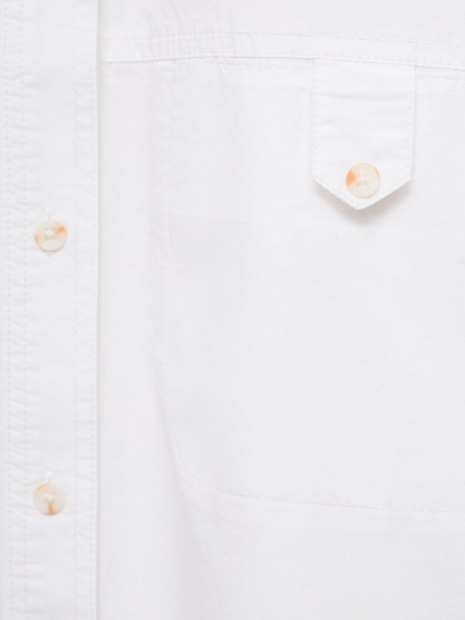 Product image 7 of 7, which shows Mango Nia Decorative Button Shirt, Natural White, 10