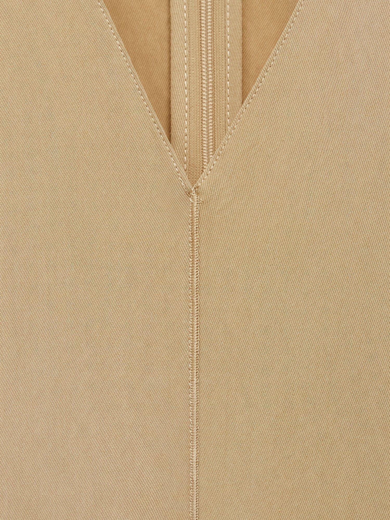 Product image 9 of 9, which shows Mango Sprung Pleat Detail Midi Dress, Beige, 10