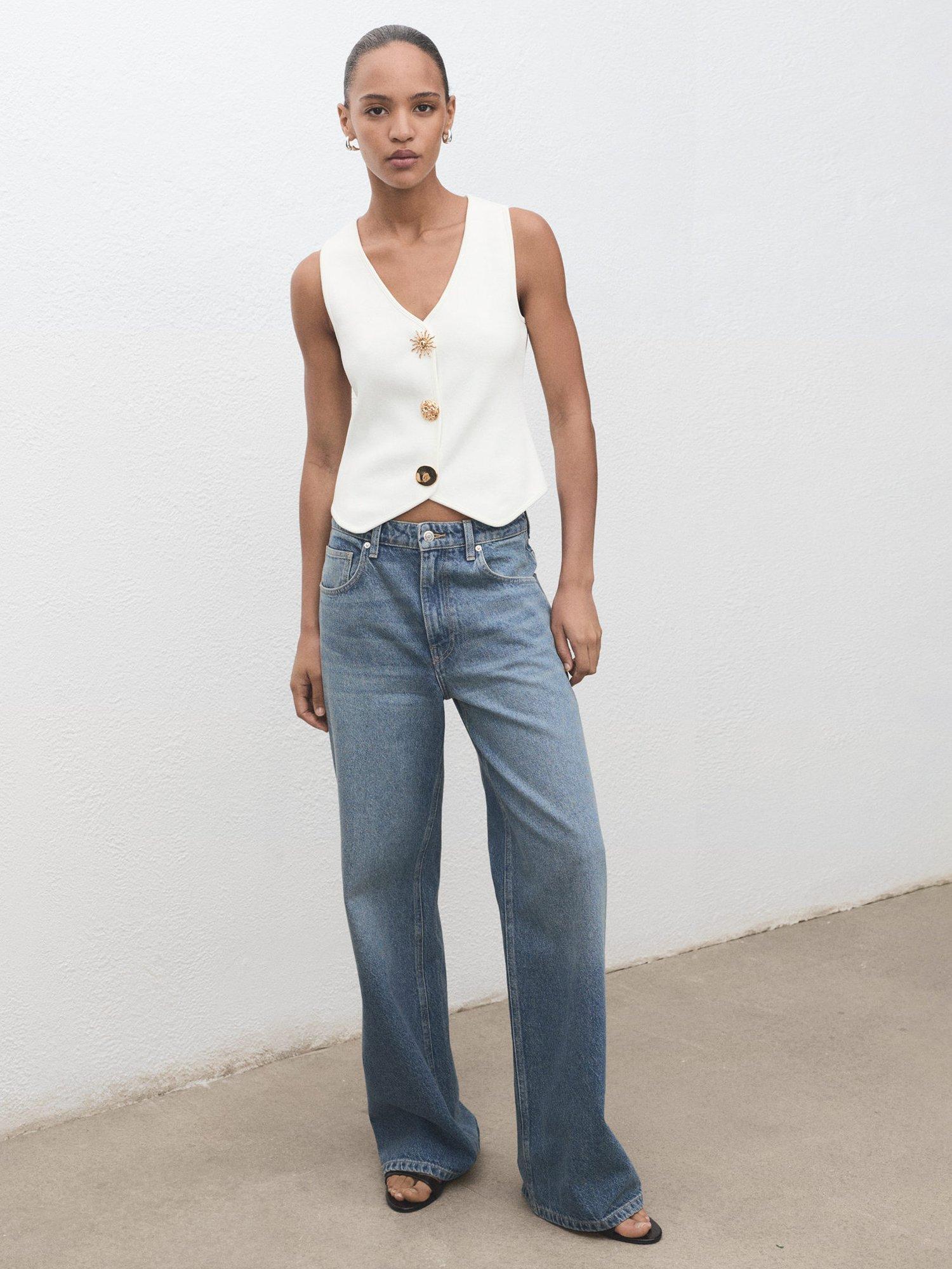 Product image 2 of 8, which shows Mango Antonia Decorative Button Waistcoat, White, S