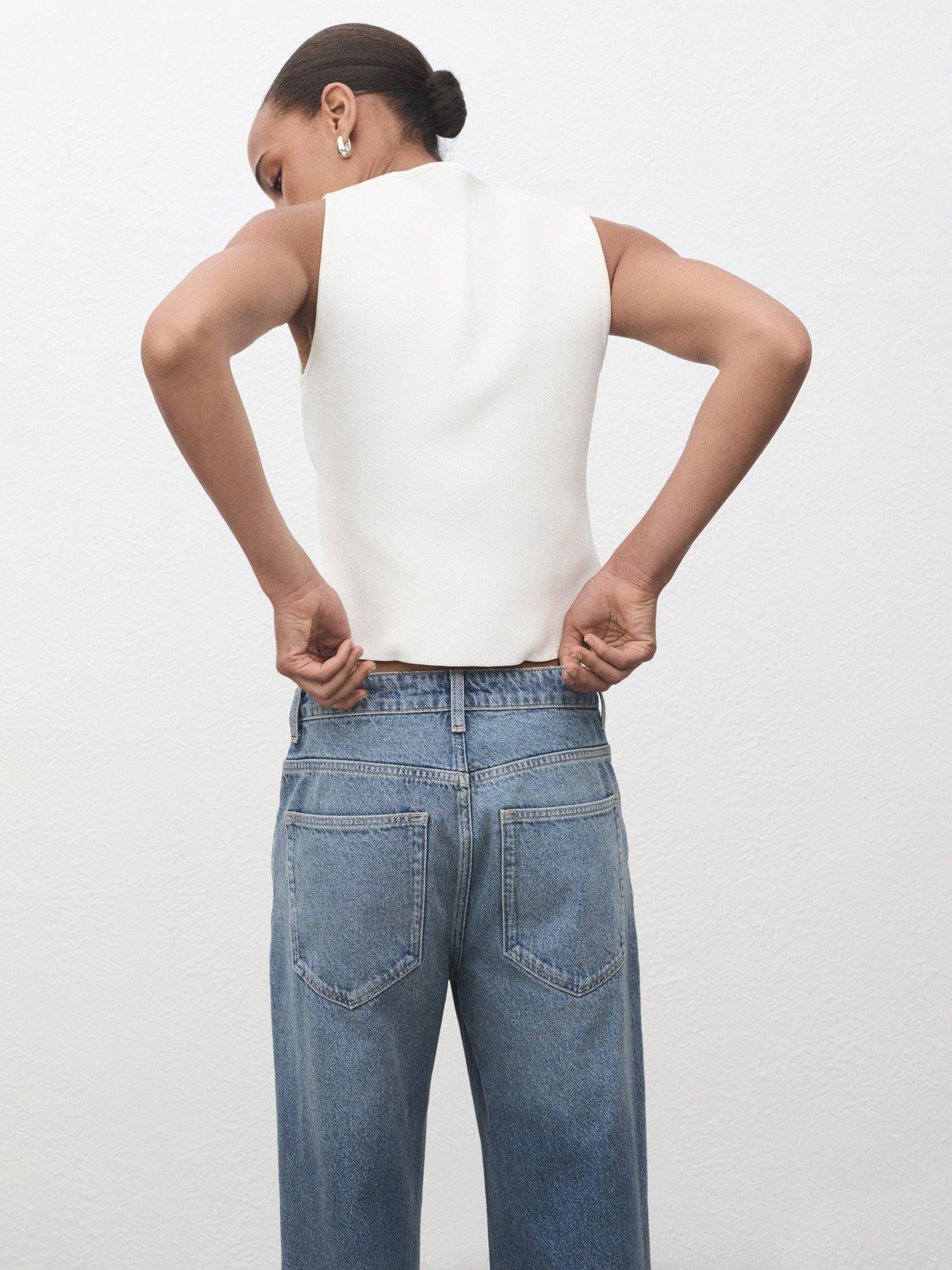 Product image 4 of 8, which shows Mango Antonia Decorative Button Waistcoat, White, S