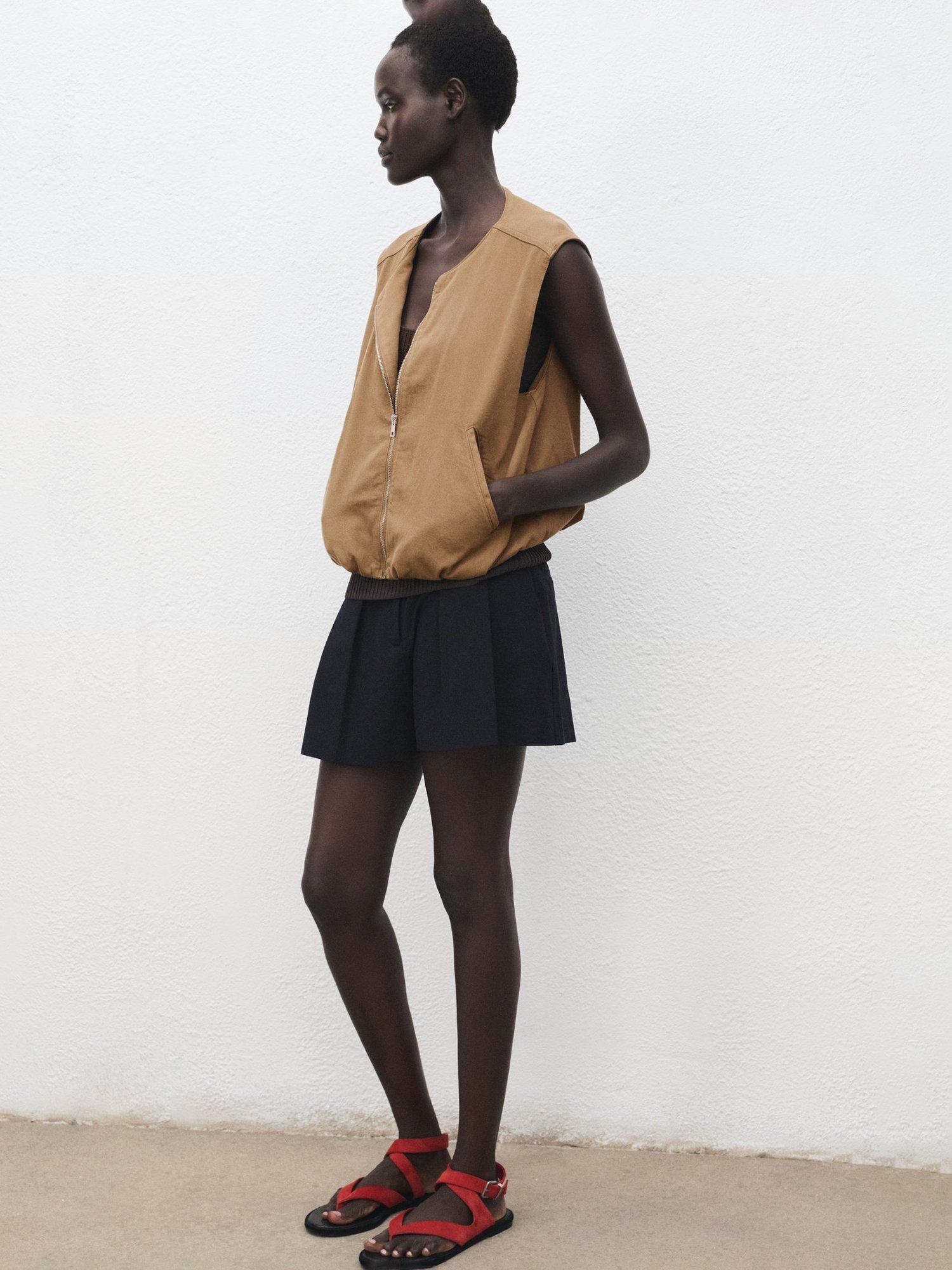 Product image 7 of 8, which shows Mango Doris Zip Gilet, Brown, S