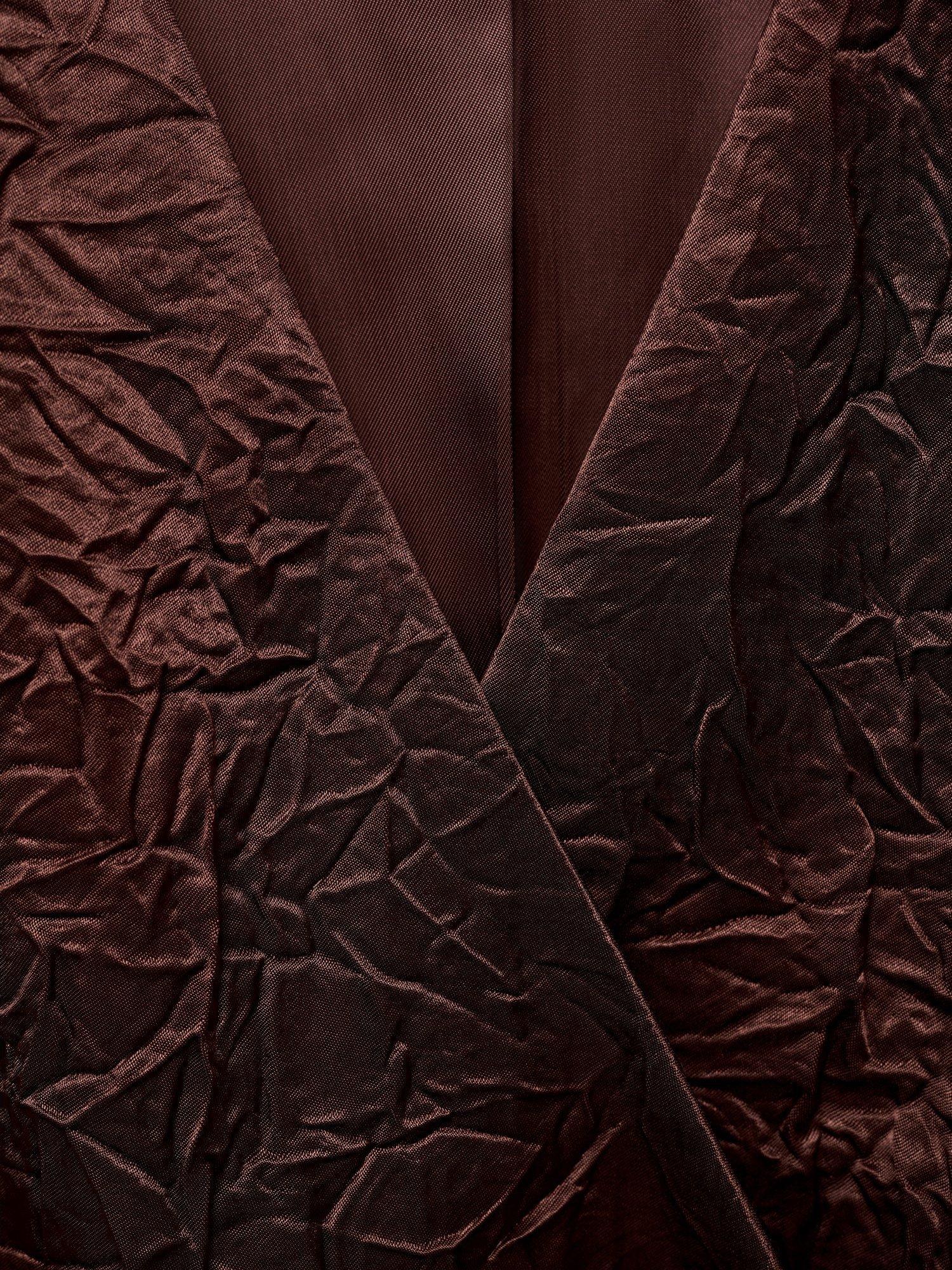 Product image 5 of 8, which shows Mango Flor Jaquard Wrap Waistcoat, Dark Brown, XS