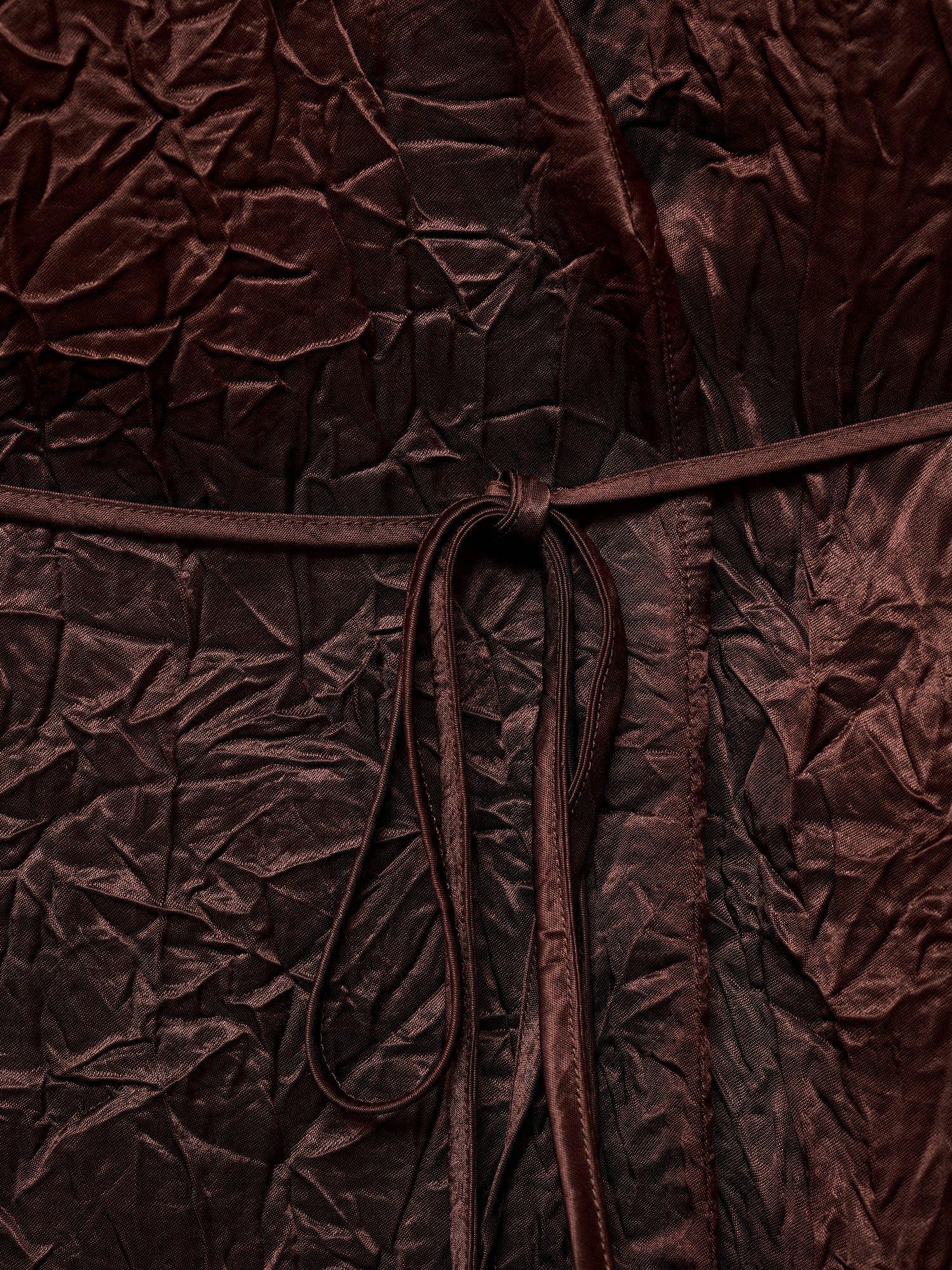 Product image 8 of 8, which shows Mango Flor Jaquard Wrap Waistcoat, Dark Brown, XS