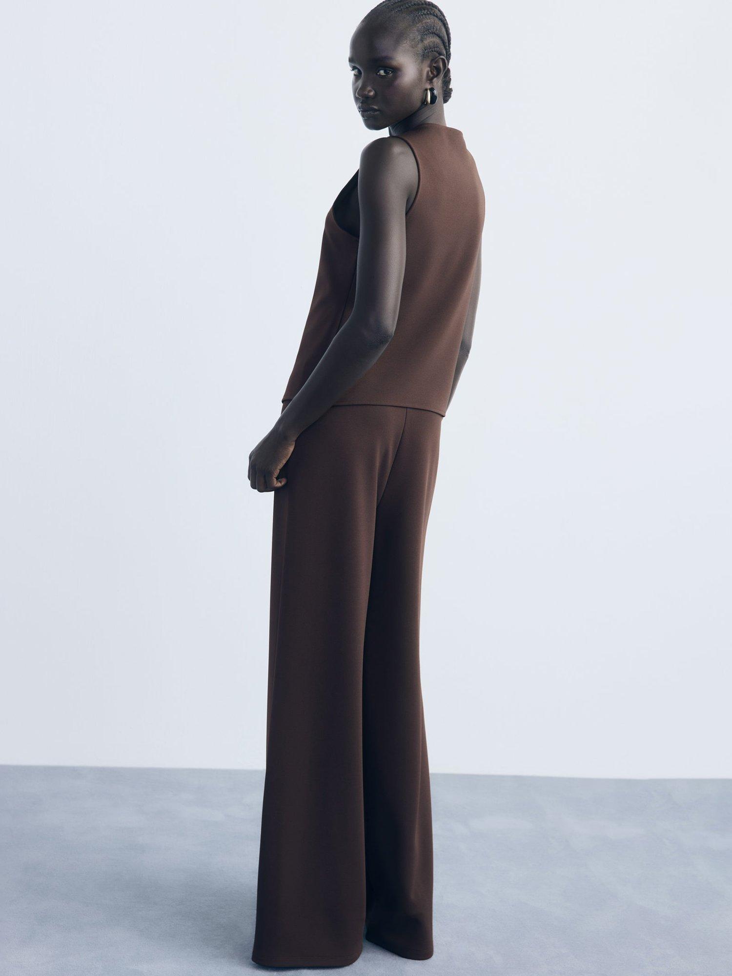 Product image 4 of 8, which shows Mango Salve Button Detail Waistcoat, Brown, M