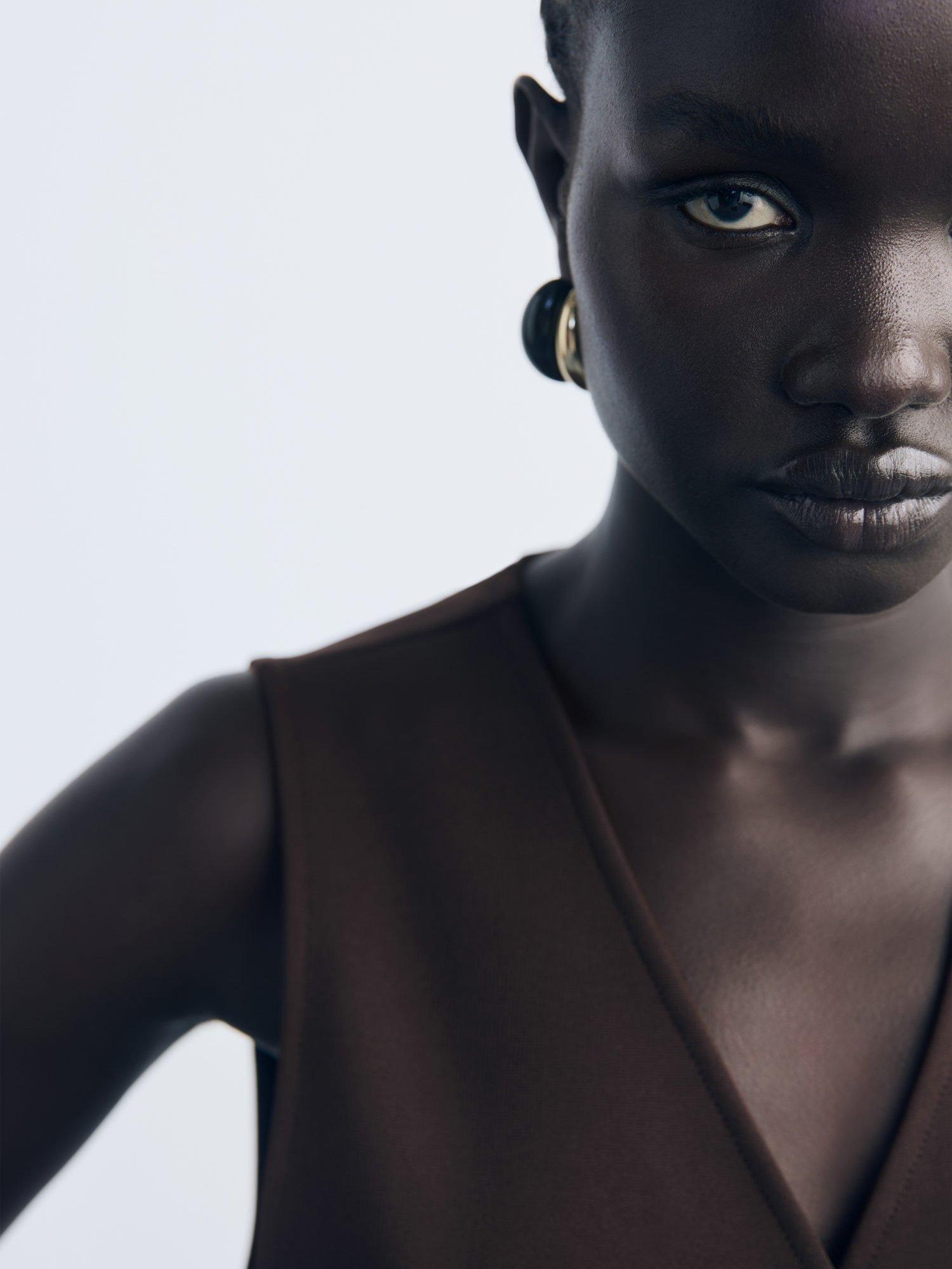 Product image 6 of 8, which shows Mango Salve Button Detail Waistcoat, Brown, M