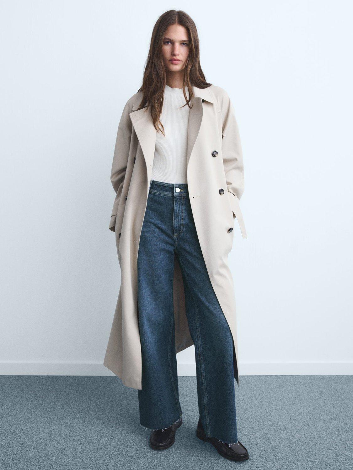 Product image 2 of 8, which shows Mango Catherin High Rise Culotte Jeans, Navy, 10