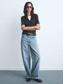 Mango Charlot Mid Rise Balloon Jeans - view 2, Open Blue