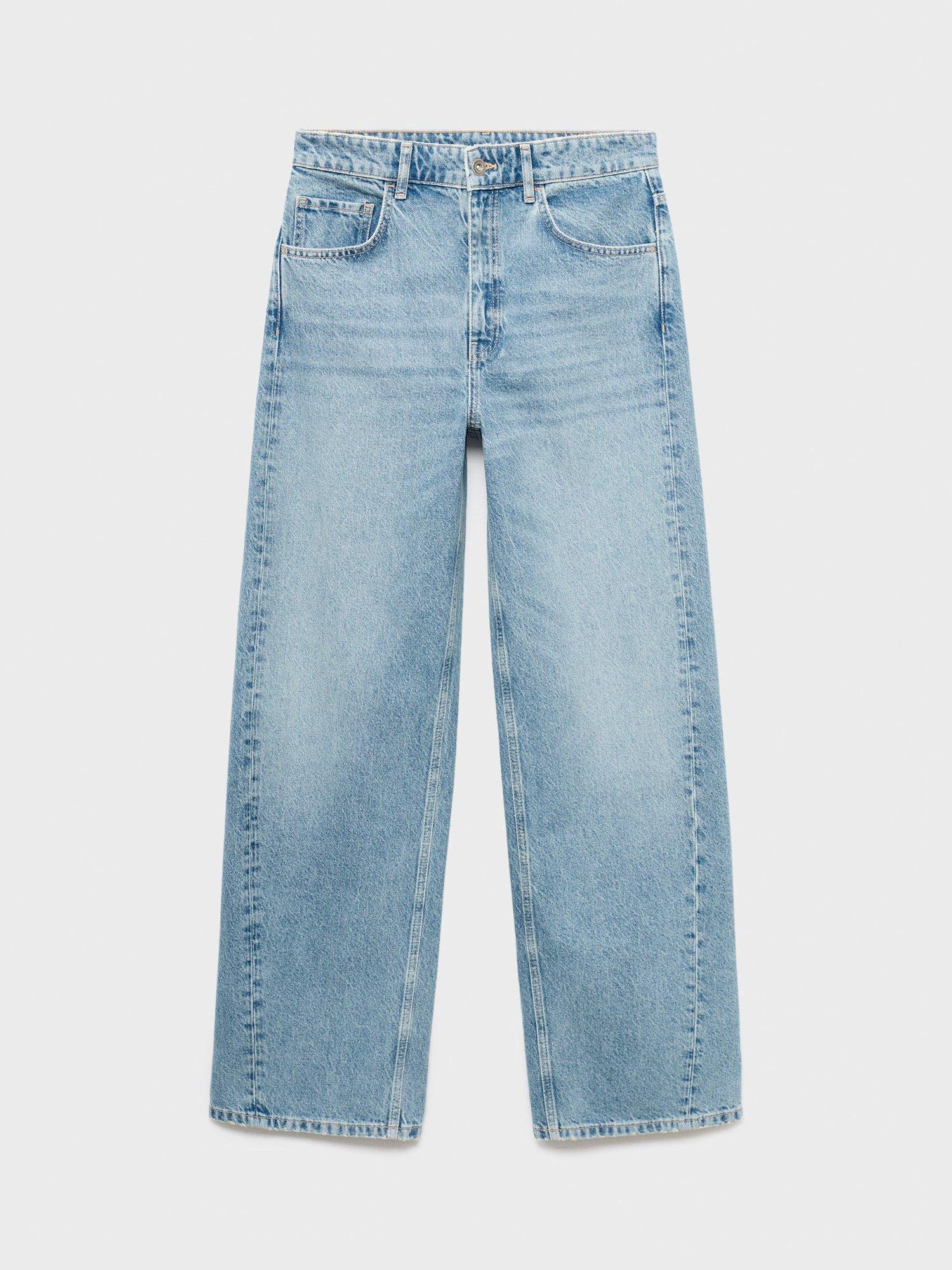 Product image 3 of 8, which shows Mango Charlot Mid Rise Balloon Jeans, Open Blue, 10