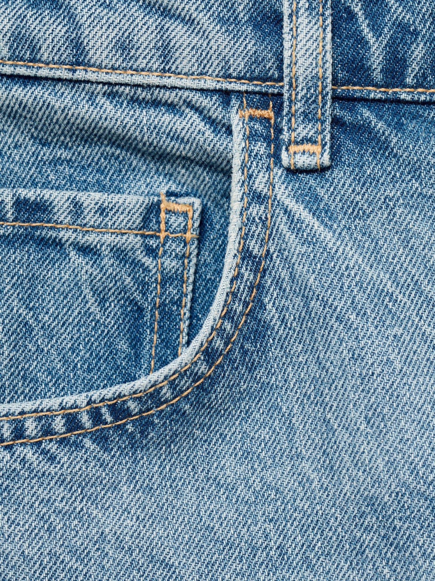 Product image 5 of 8, which shows Mango Charlot Mid Rise Balloon Jeans, Open Blue, 10