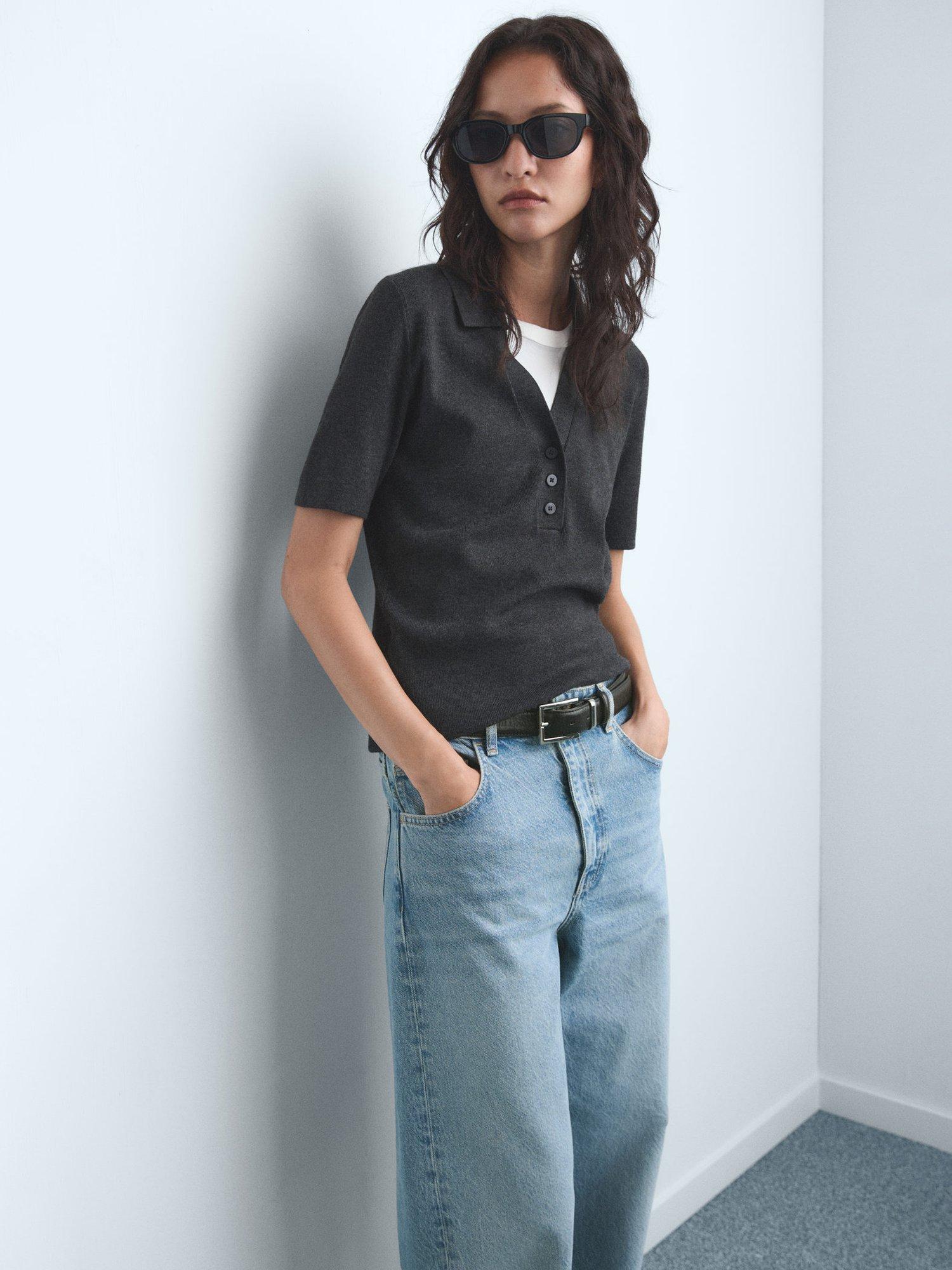 Product image 6 of 8, which shows Mango Charlot Mid Rise Balloon Jeans, Open Blue, 10