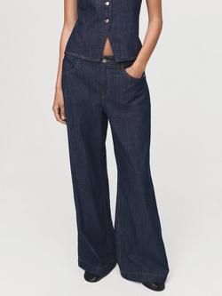 Mango Lia Flared Jeans, Dark Blue, Dark Blue