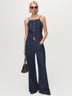 Mango Lia Flared Jeans, Dark Blue - view 2, Dark Blue