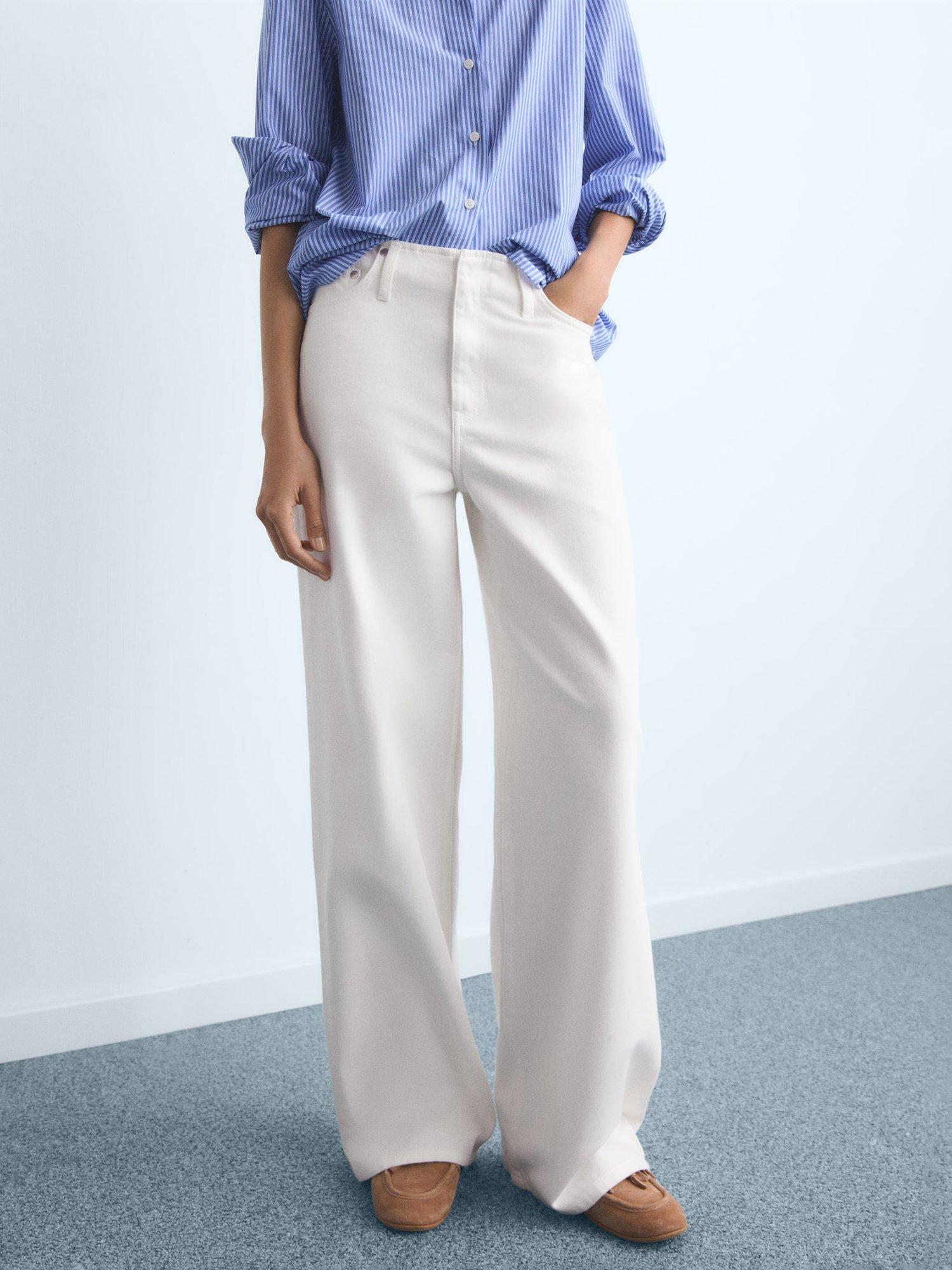 Product image 1 of 7, which shows Mango Max Straight Jeans, Natural White, 8