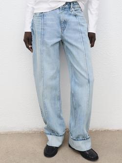 Mango Paula Loose Jeans, Open Blue, Open Blue