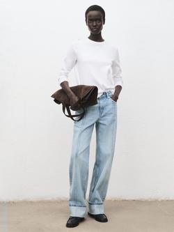 Mango Paula Loose Jeans, Open Blue - view 2, Open Blue