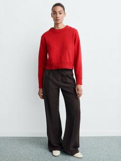 Mango Cabo Button Shoulder Jumper, Red - view 2, Red